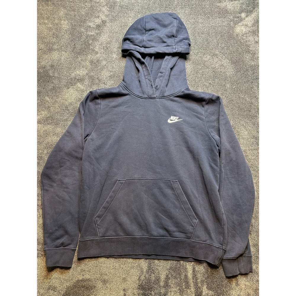 Nike Sportswear Club Fleece Hoodie Navy Blue Pullover Sweatshirt -260